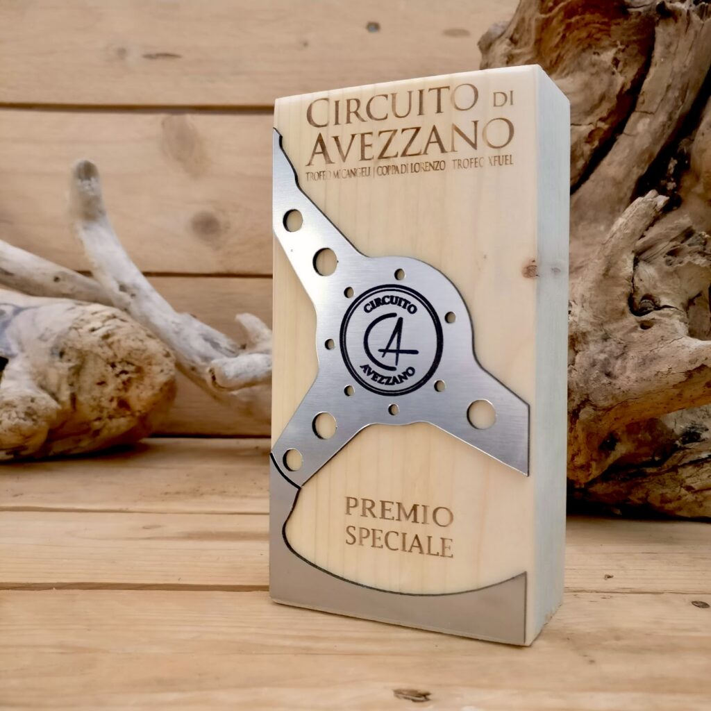 Premio speciale personalizzato legno e metallo per evento sportivo