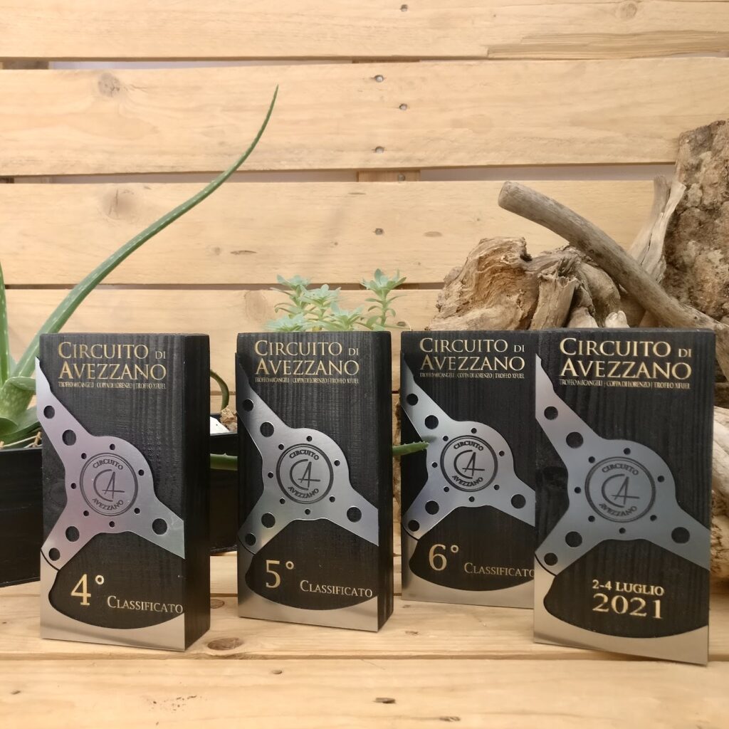 Premio speciale personalizzato legno e metallo per evento sportivo