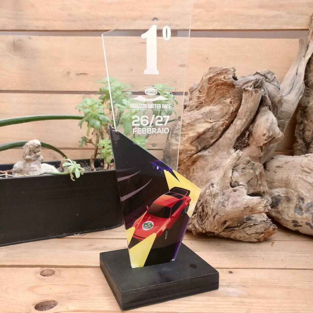 Trofeo personalizzato plexiglass gara automobilistica